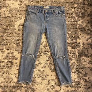 Free People cropped destroyed jean